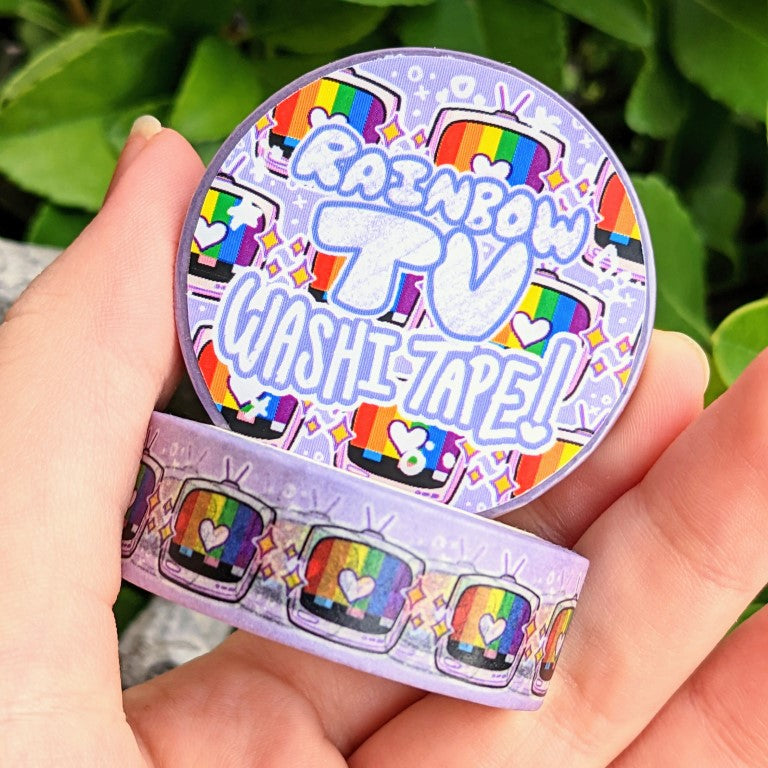 Rainbow Pride TV Washi Tape