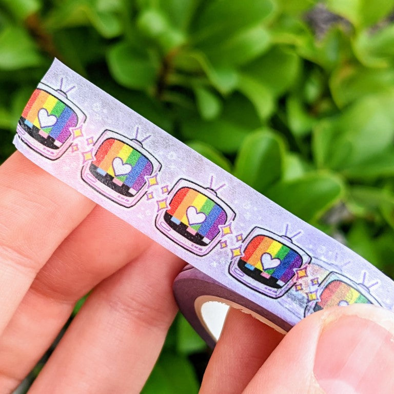 Rainbow Pride TV Washi Tape