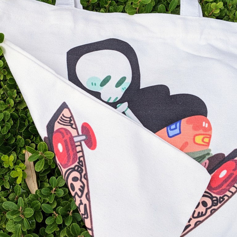 Skeleton Ghost Skater Tote Bag