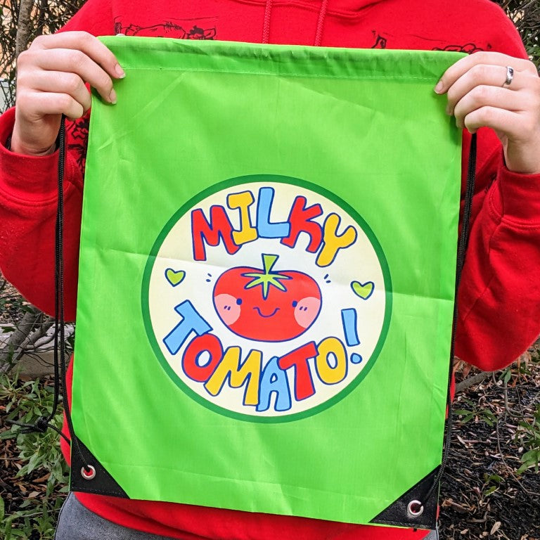 Milky Tomato Logo Drawstring Bag