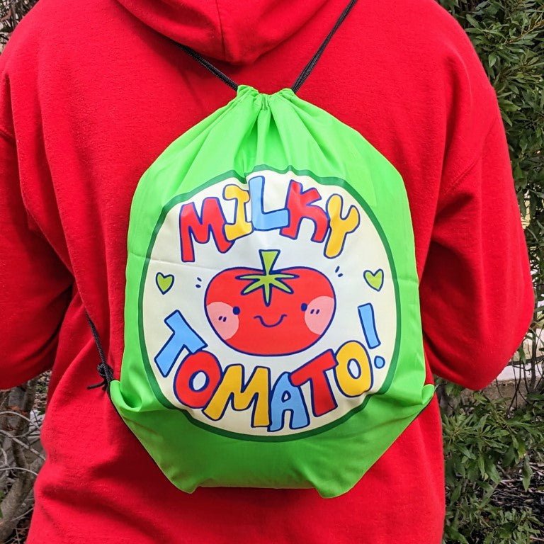 Milky Tomato Logo Drawstring Bag