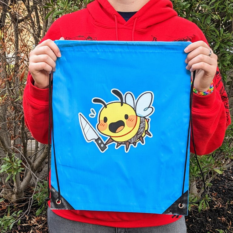 Knife Bee Drawstring Bag