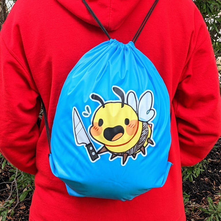 Knife Bee Drawstring Bag