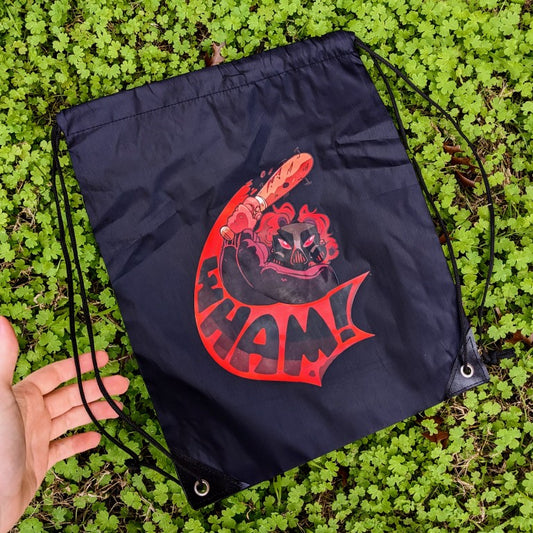 Gas Mask Girl WHAM Drawstring Bag