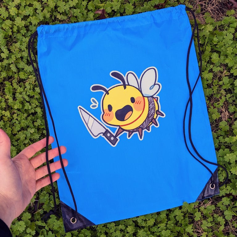 Knife Bee Drawstring Bag