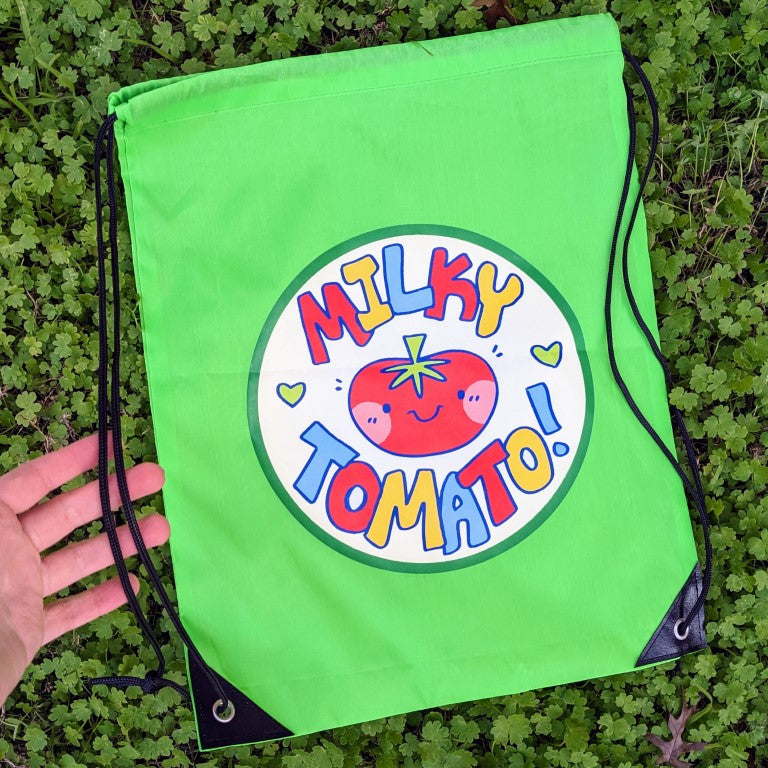 Milky Tomato Logo Drawstring Bag