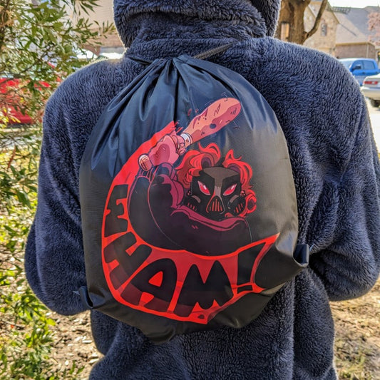 Gas Mask Girl WHAM Drawstring Bag