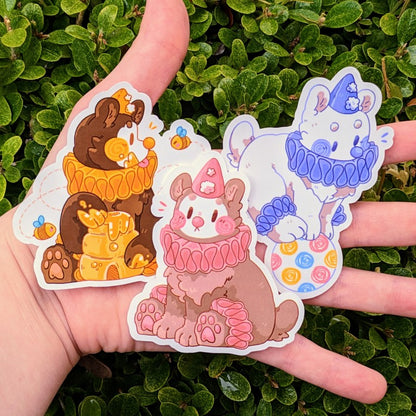 Clown Bear Stickers