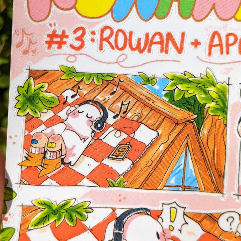 V3 Runaway Ghosts Comic Sticker Sheet: Rowan + Apollo