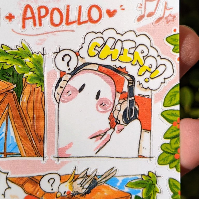 V3 Runaway Ghosts Comic Sticker Sheet: Rowan + Apollo
