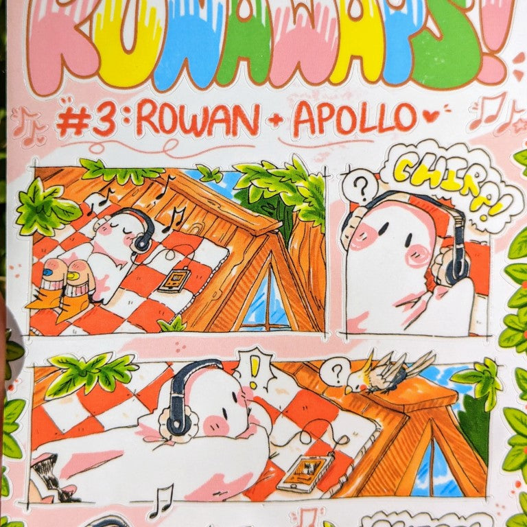 V3 Runaway Ghosts Comic Sticker Sheet: Rowan + Apollo