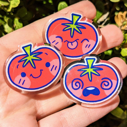 Cute Tomato Acrylic Pins 1.5"