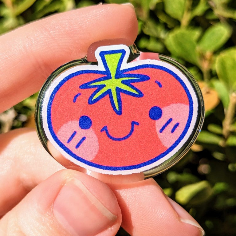 Cute Tomato Acrylic Pins 1.5"