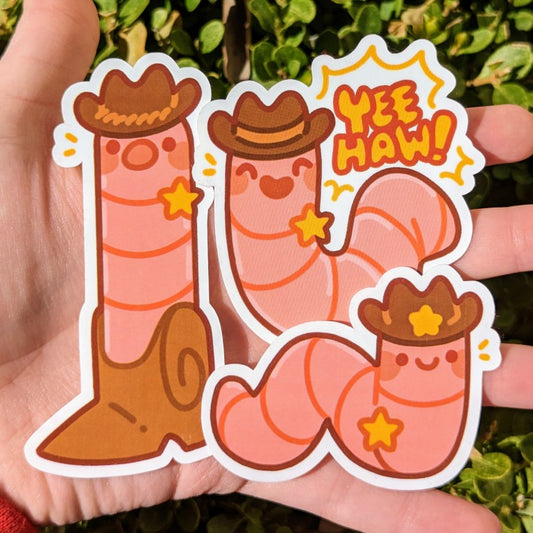 Cowboy Worm Stickers
