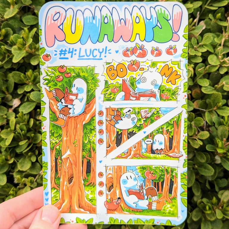 V4 Runaway Ghosts Comic Sticker Sheet: Lucy