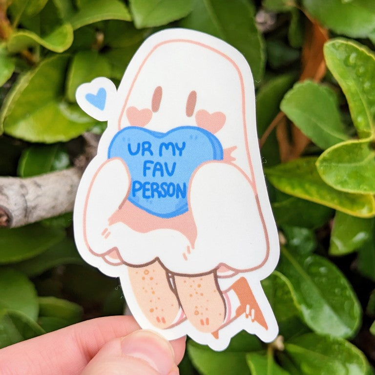 Candy Heart Ghost Stickers!