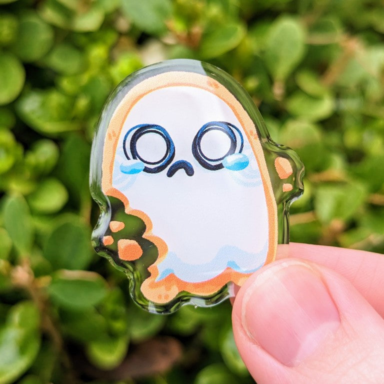 Bookies: Ghost Cookie Acrylic Pins 1.5"