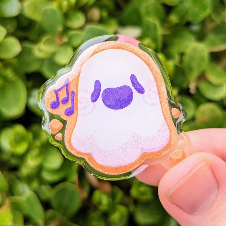 Boo'kies: Ghost Cookie Acrylic Pins 1.5"