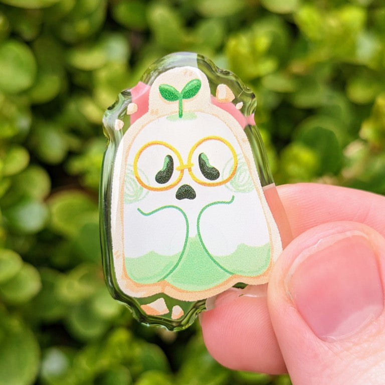 Bookies: Ghost Cookie Acrylic Pins 1.5"