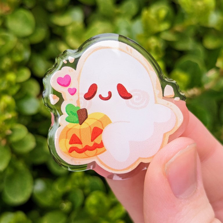Bookies: Ghost Cookie Acrylic Pins 1.5"