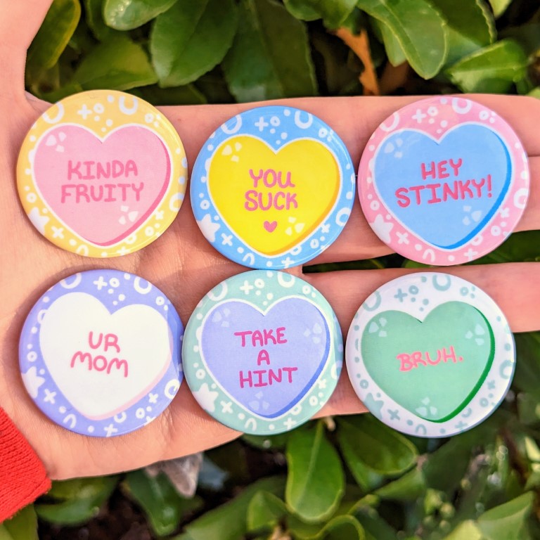 Valentine Button Valentine Heart Buttons – Milky Tomato