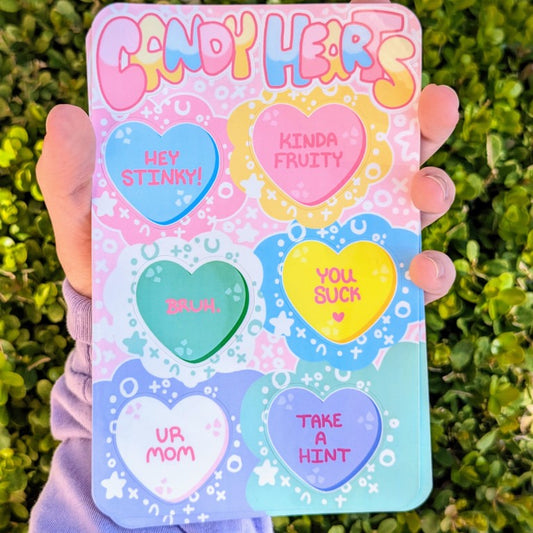 Candy Hearts Sticker Sheet