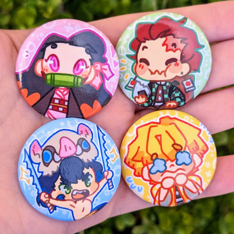 Anime Samurai Button Set 1