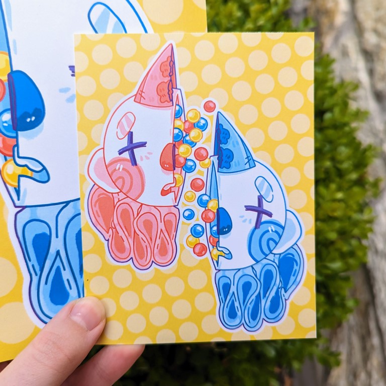 Split Gumball Clown Duo Mini Print