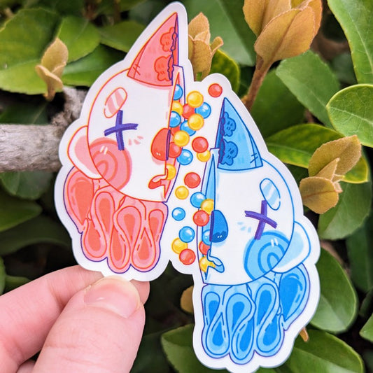 Split Gumball Clown Duo Sticker