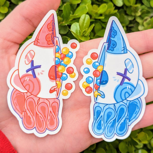 Split Gum Ball Clown Stickers