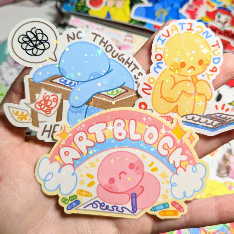 Sparkly Art Block Stickers