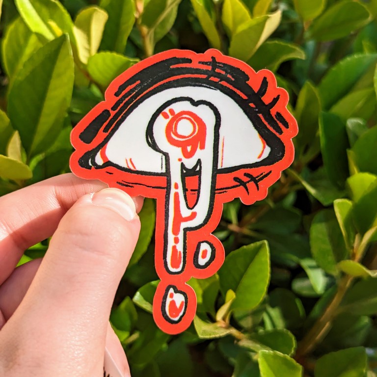 Red Droopy Eye Girl Hoodie
