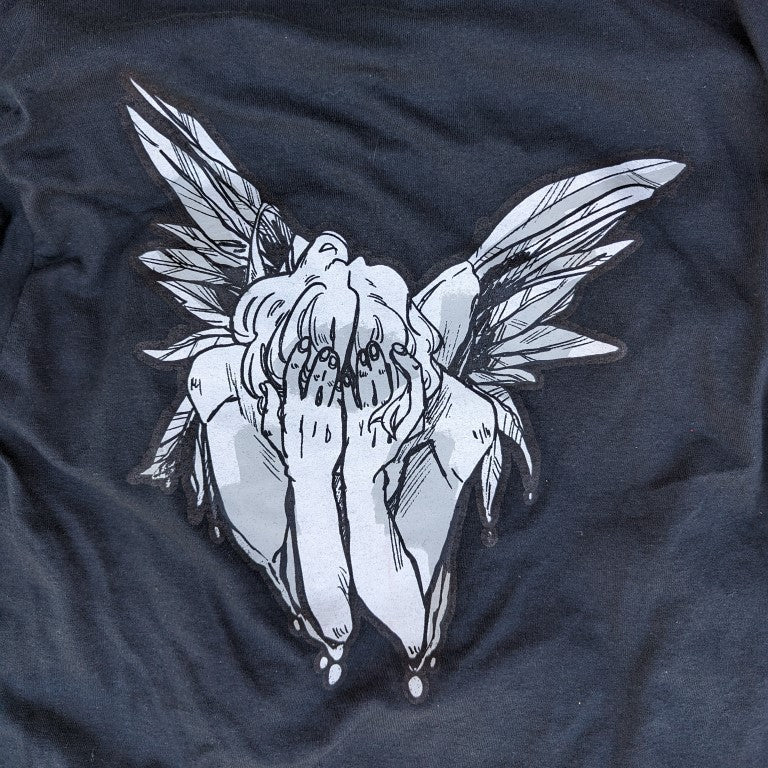 Long-Sleeved Black Fallen Angel T-Shirt - BACK IMAGE