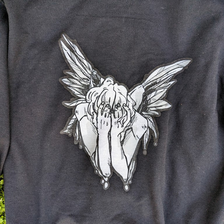 Black Fallen Angel Hoodie - BACK IMAGE