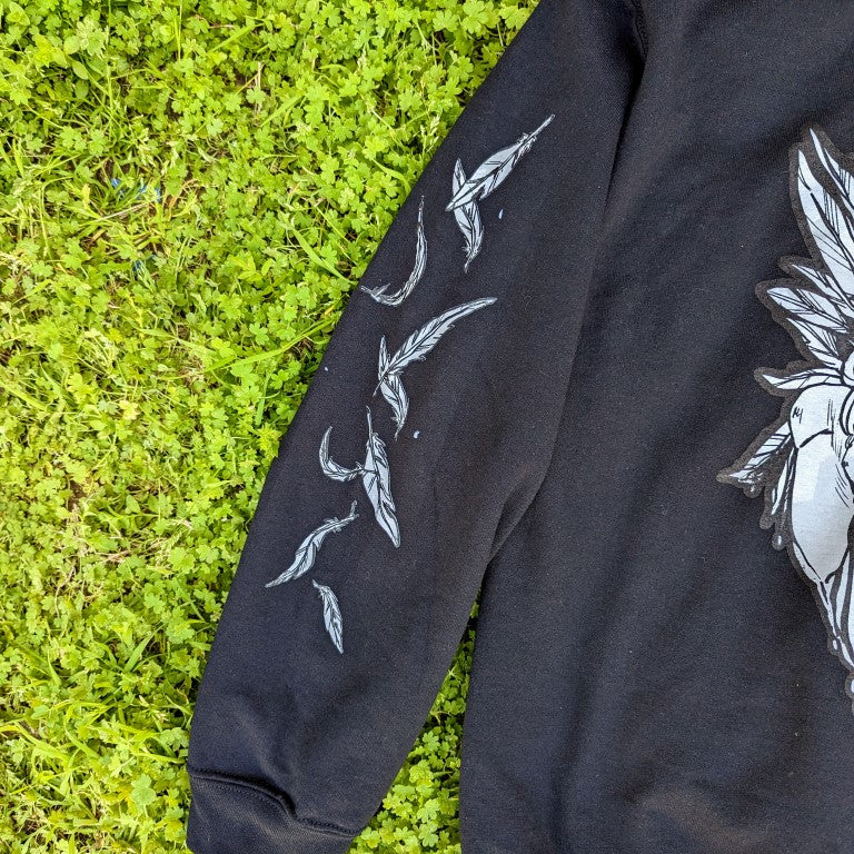 Black Fallen Angel Hoodie - BACK IMAGE