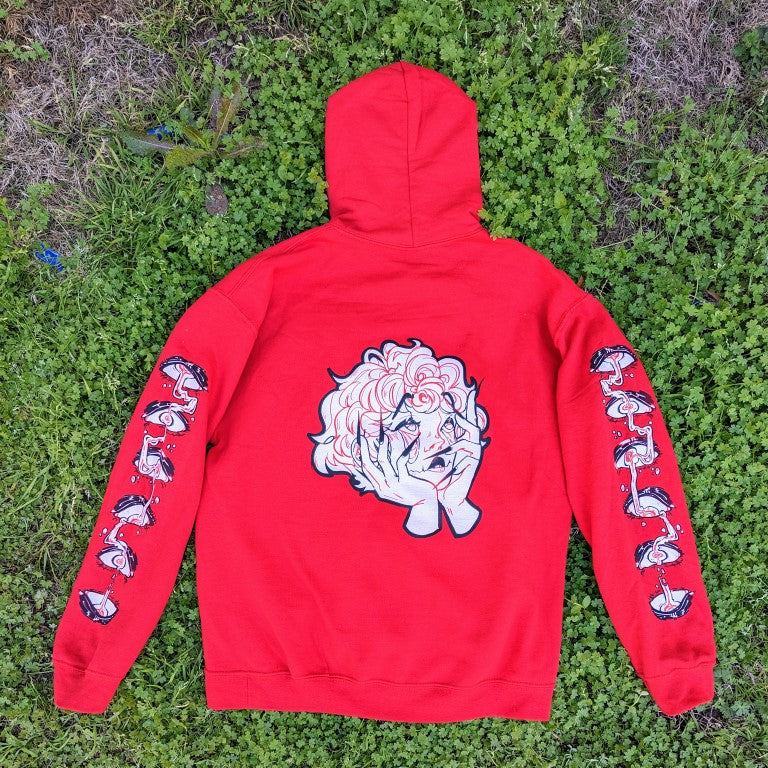 Red Droopy Eye Girl Hoodie
