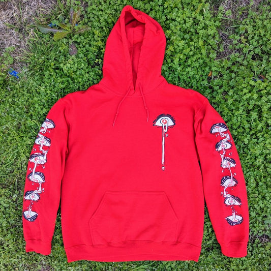 Red Droopy Eye Girl Hoodie - BACK IMAGE