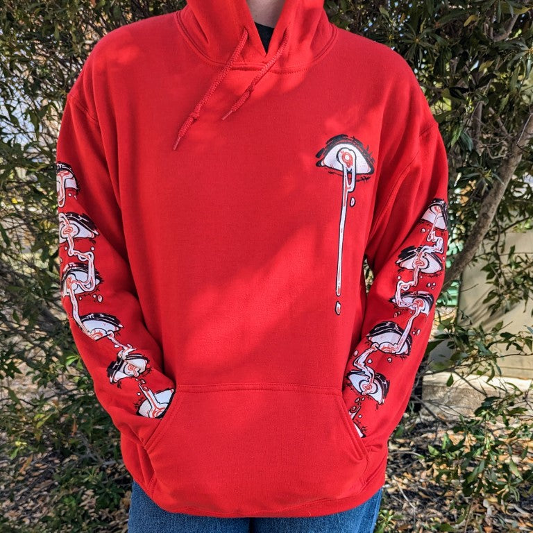 Red Droopy Eye Girl Hoodie
