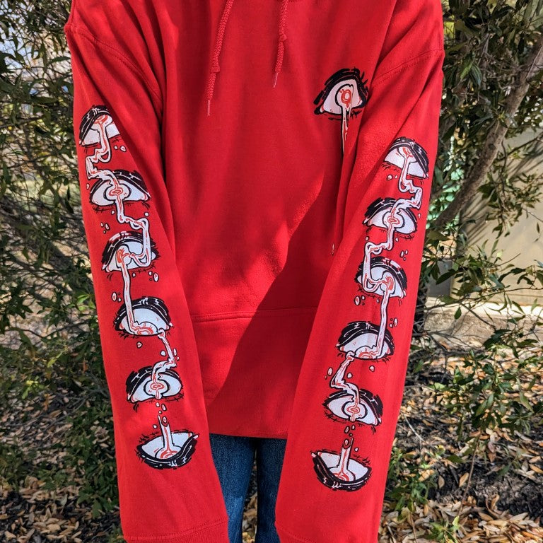 Red Droopy Eye Girl Hoodie