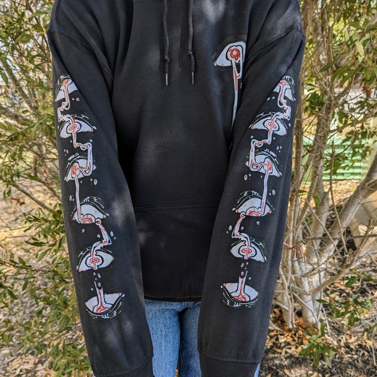 Black Droopy Eye Girl Hoodie - BACK IMAGE