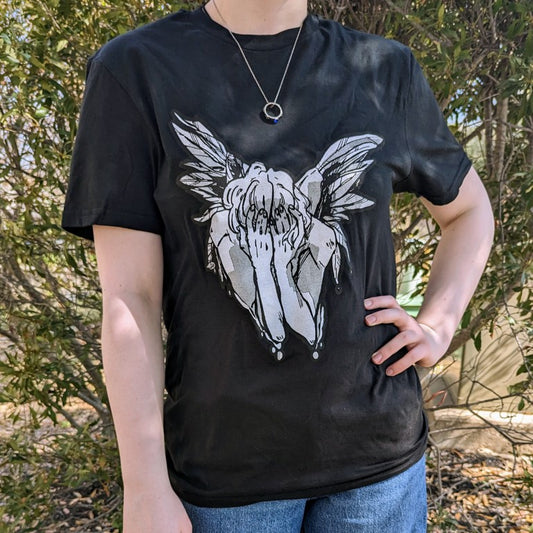 Short Sleeve Black Fallen Angel T-Shirt