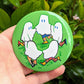 Large Circle Ghost Friends Button - 3 Inches