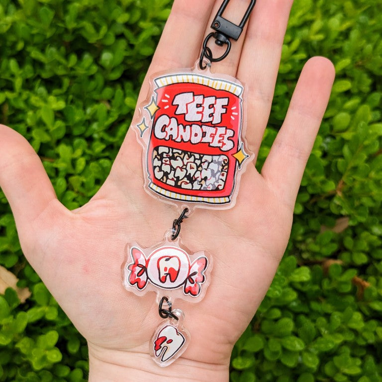 Teeth Candies Dangling Keychain