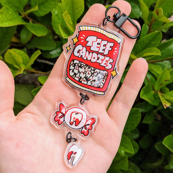 Teeth Candies Dangling Keychain – Milky Tomato