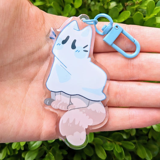 Cat Ghost Keychain