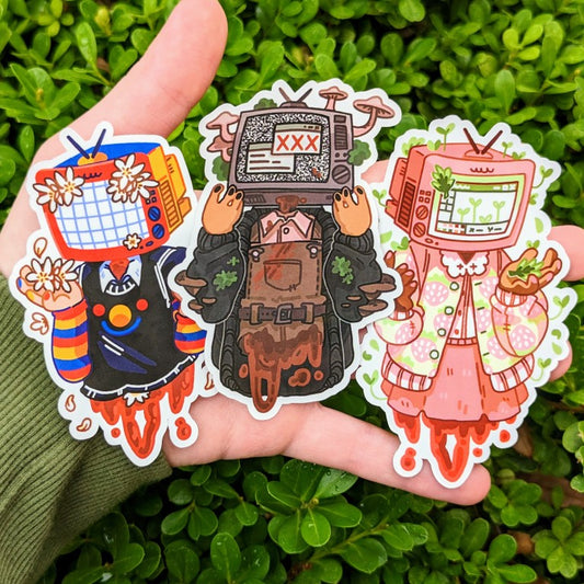 TV Head Gore Stickers