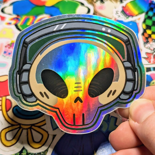 Holographic Cade Skull Sticker