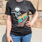 Short Sleeve Skelly Skater Ghost Glow-in-the-Dark Black T-Shirt