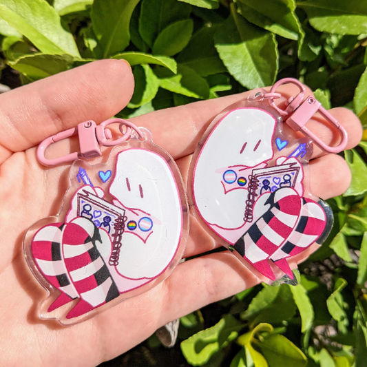 Striped Socks Ghost Keychain