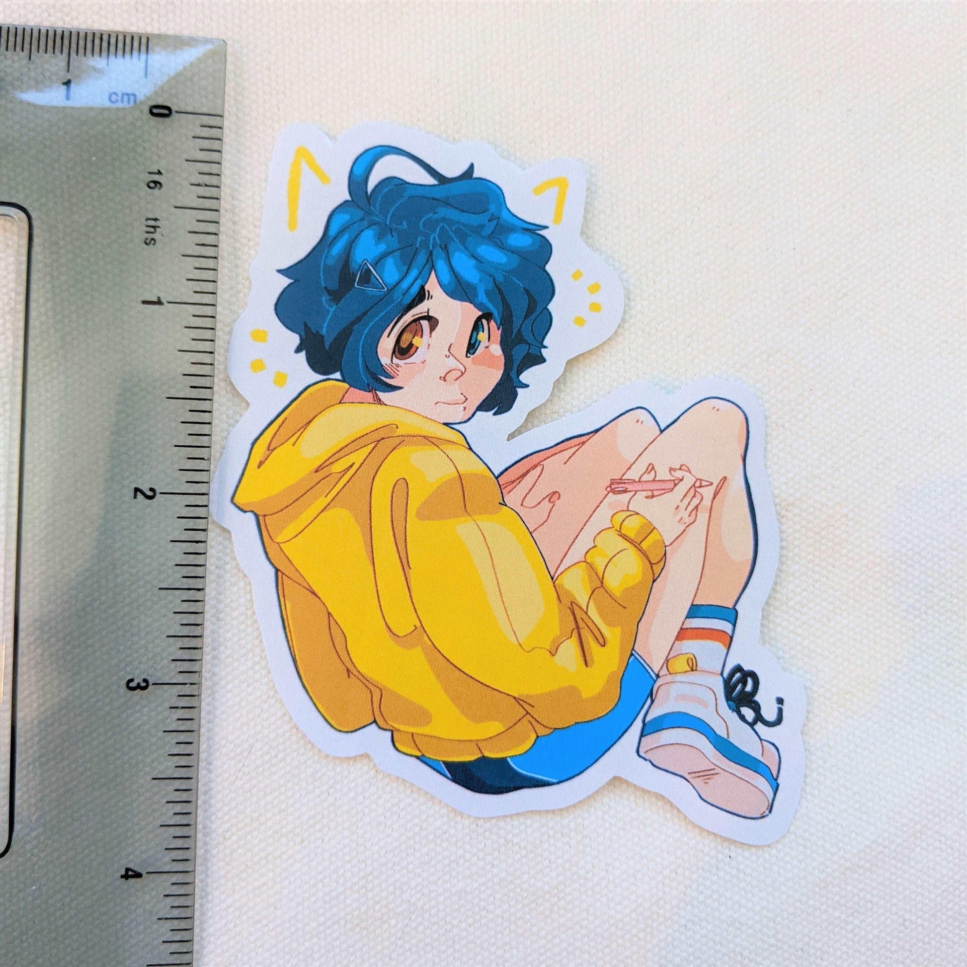 Blue Haired Girl Sticker